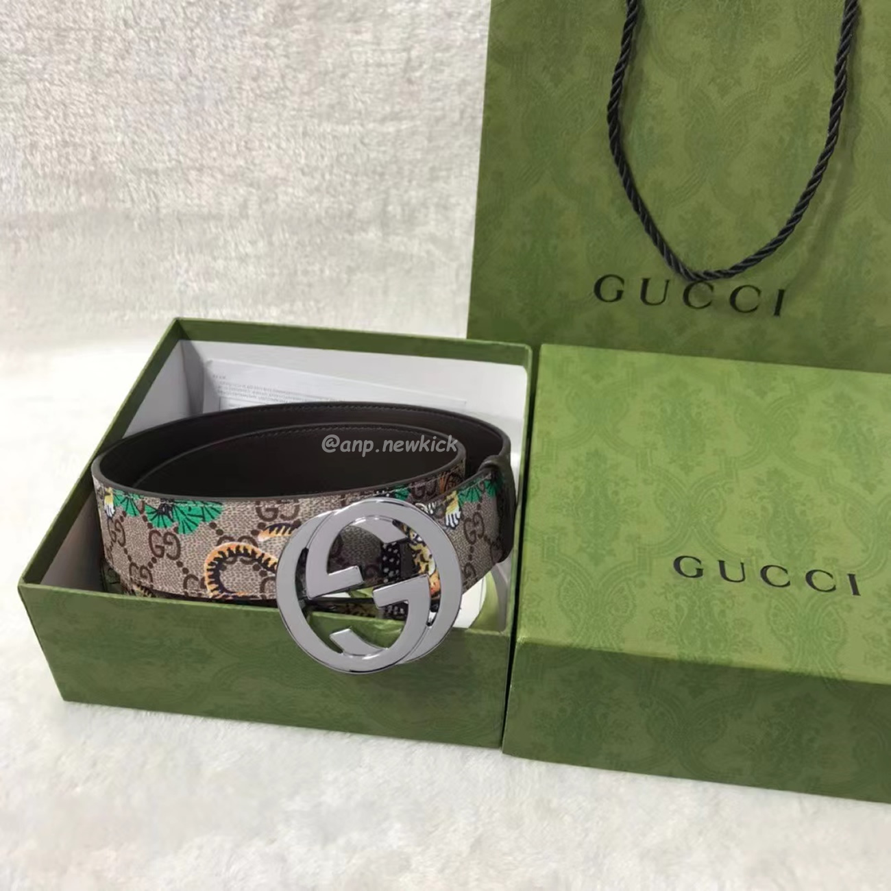 Gucci Interlocking G Belt Supreme Gg Bengal Beige Brown Multicolor (7) - newkick.app